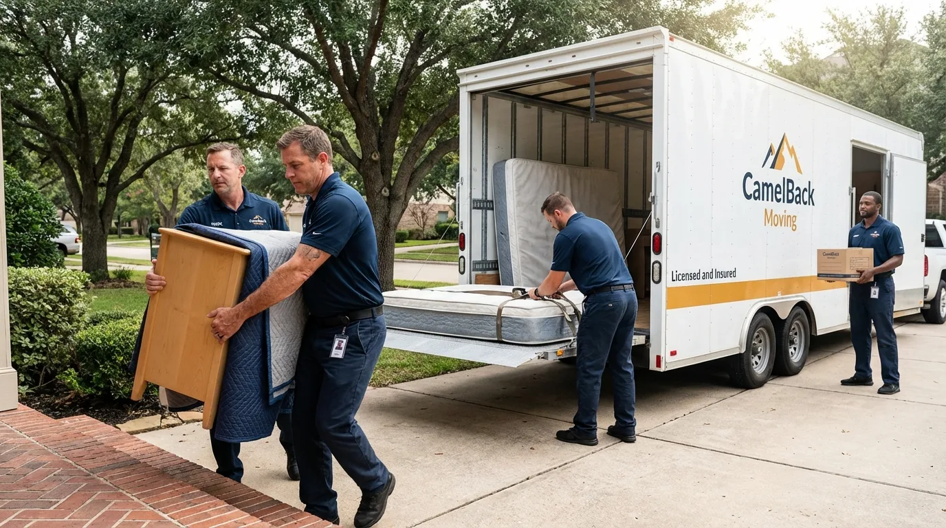 Crew loading residential truck for cross-state move from Jackson Center, OH